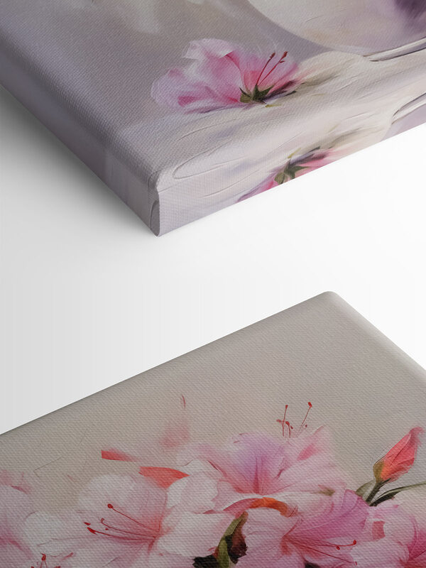 Painting of pink flowers in a vase Painting of pink flowers in a vase