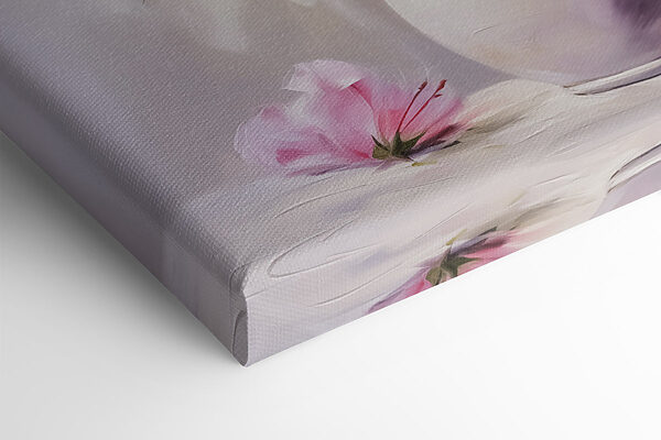 Painting of pink flowers in a vase Painting of pink flowers in a vase