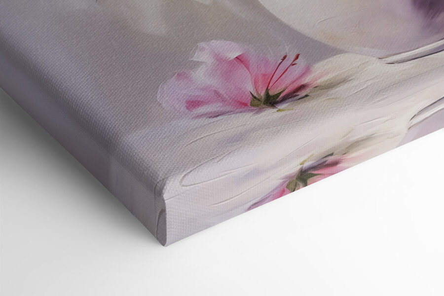 Painting of pink flowers in a vase Painting of pink flowers in a vase