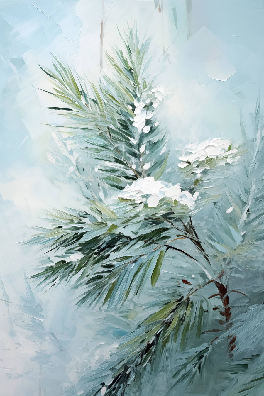 Painting of a plant with white flowers Painting of a plant with white flowers