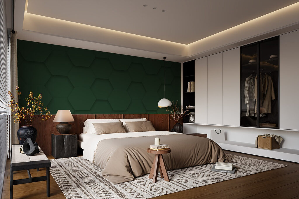 Green hexagons on a surface Green hexagons on a surface