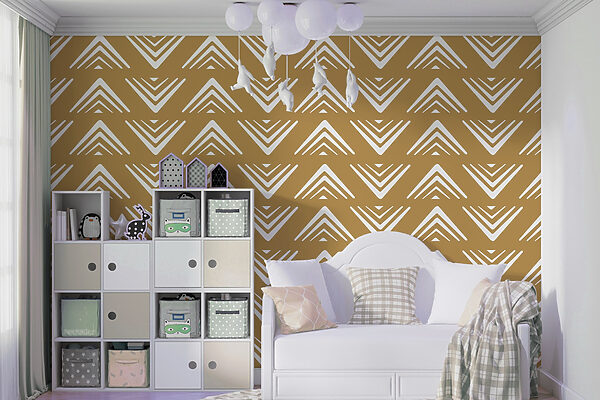 Pattern of triangles on a yellow background Pattern of triangles on a yellow background