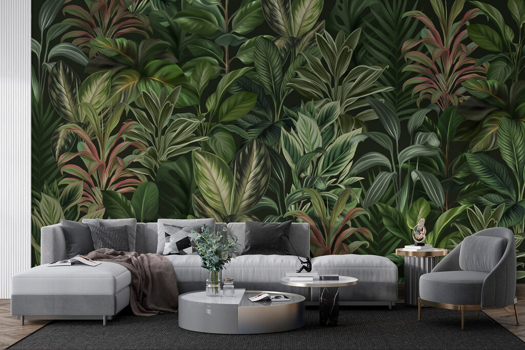 Wallpaper with many different types of leaves Wallpaper with many different types of leaves