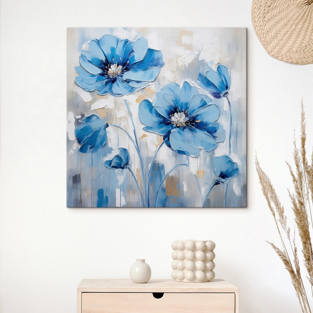 Painting of blue flowers