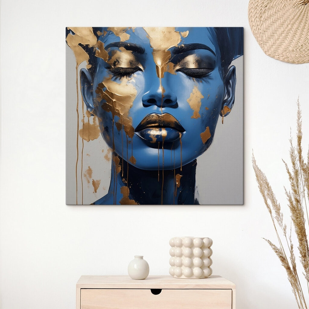 Striking fusion of blue and metallic Striking fusion of blue and metallic