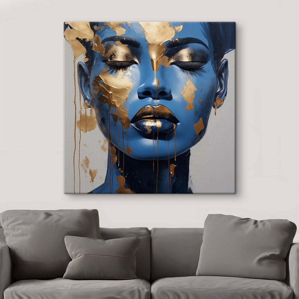 Striking fusion of blue and metallic Striking fusion of blue and metallic