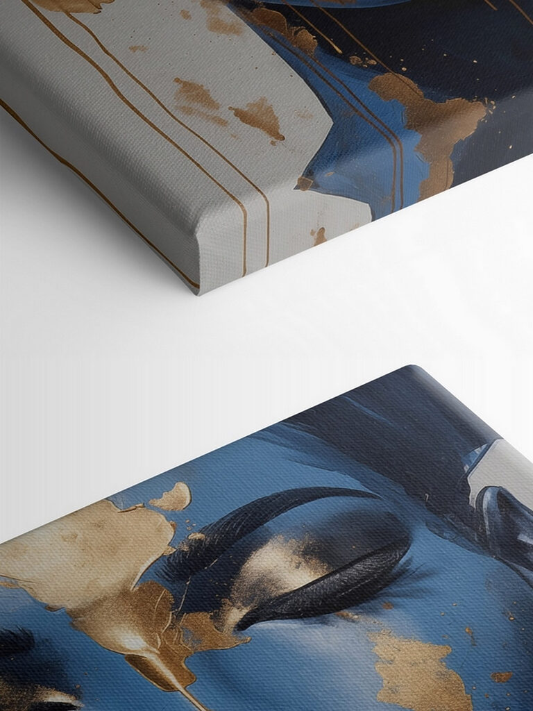 Striking fusion of blue and metallic Striking fusion of blue and metallic