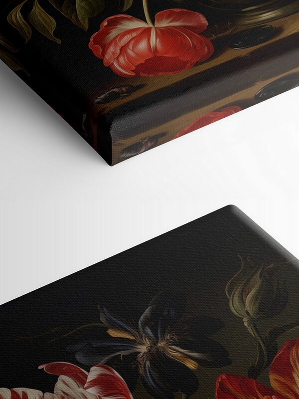 Painting of flowers on a black background Painting of flowers on a black background