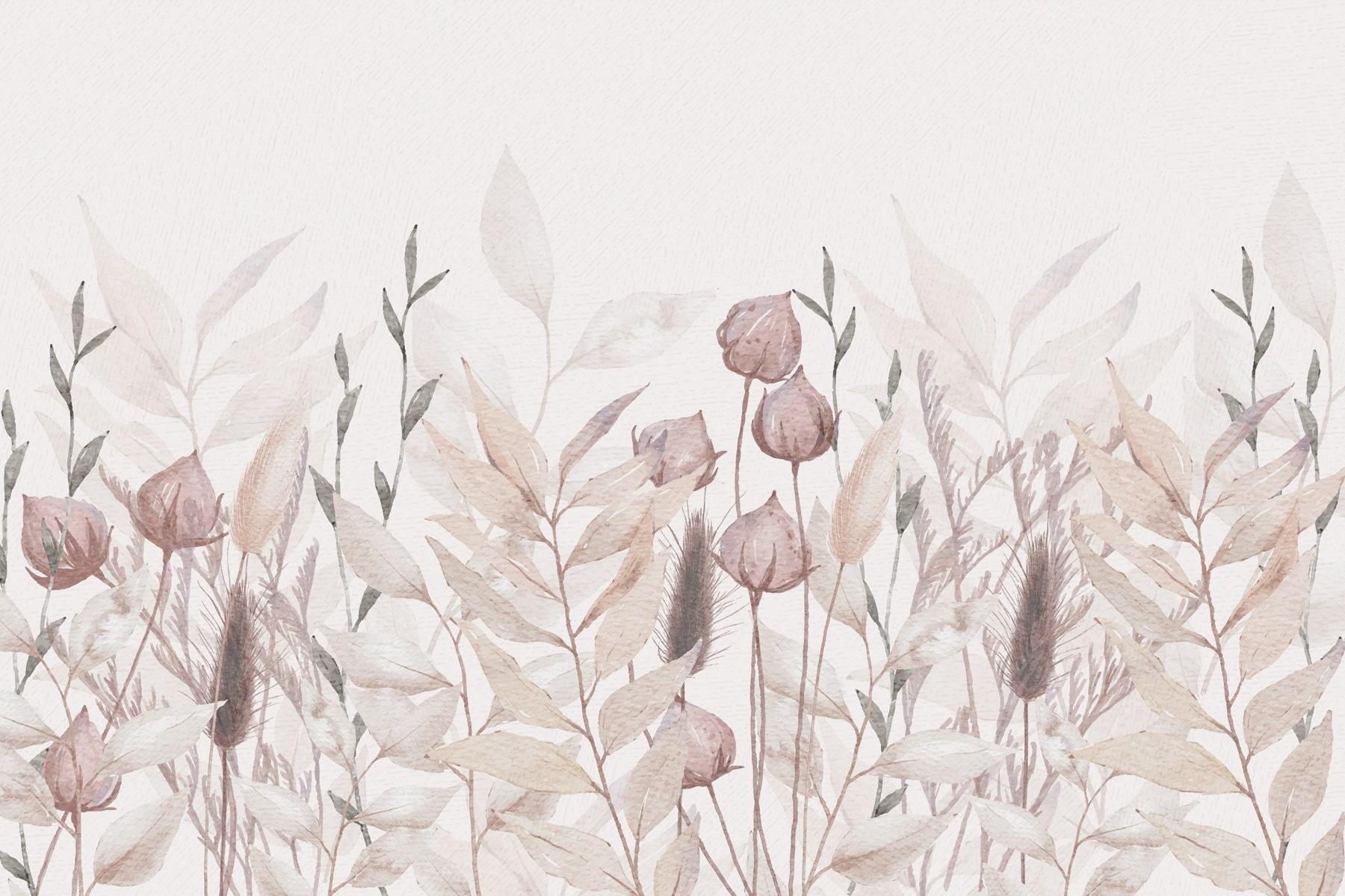 Painting of plants and leaves