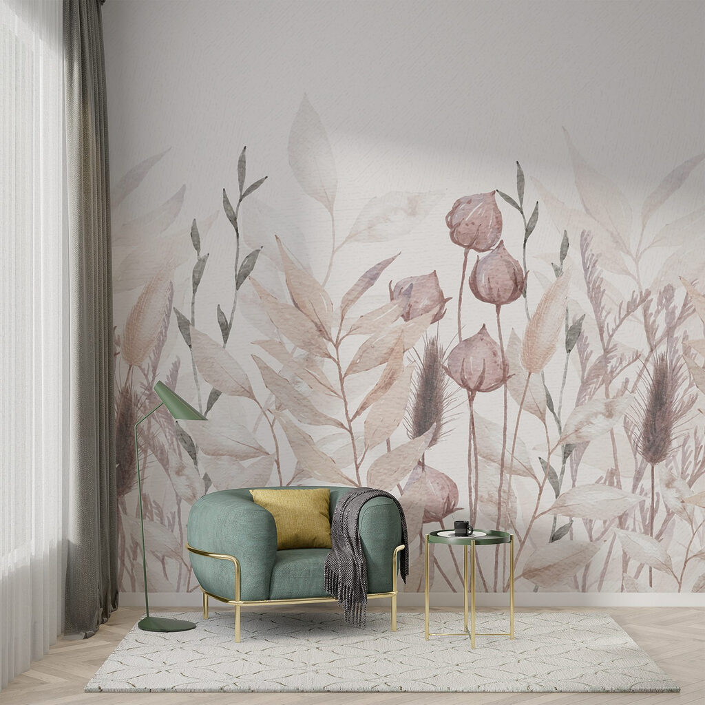 Painting of plants and leaves