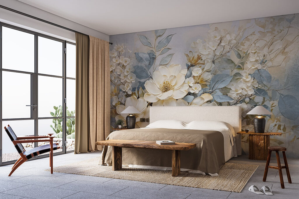 Painting of flowers and leaves Painting of flowers and leaves