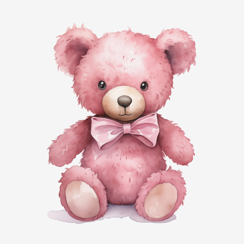 Pink teddy bear with a bow tie Pink teddy bear with a bow tie