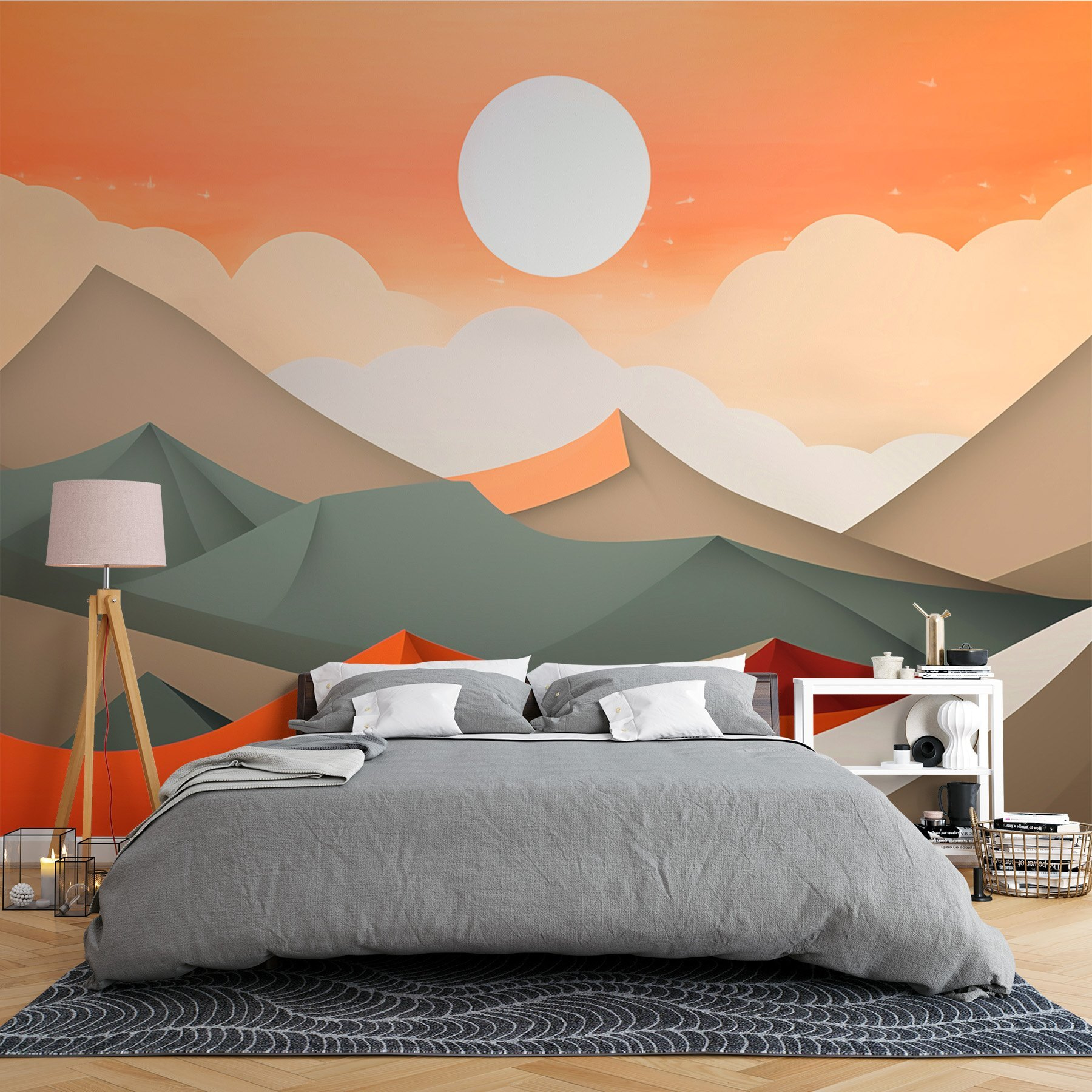 Mountain range with orange and grey hills