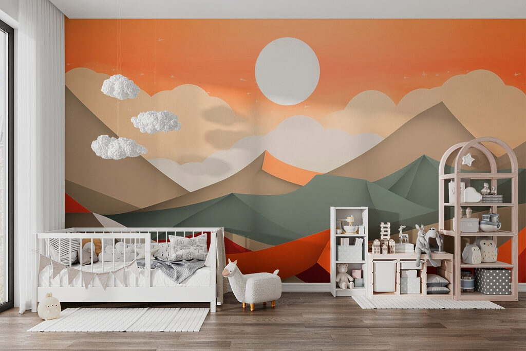 Mountain range with orange and grey hills