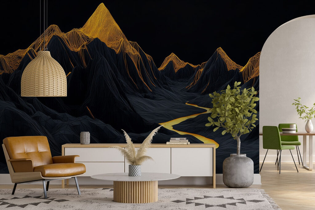 River running through a mountain range