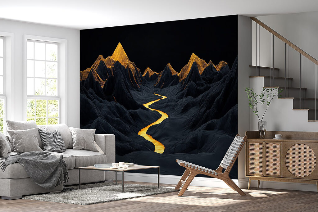 River running through a mountain range