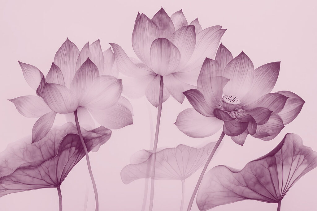 Group of flowers with leaves Group of flowers with leaves