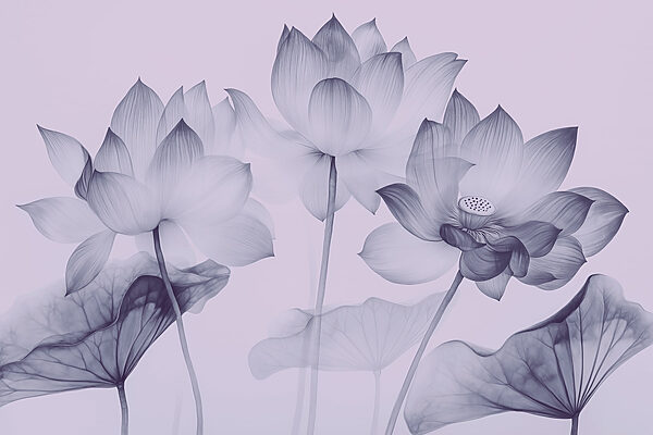 Group of flowers with leaves Group of flowers with leaves