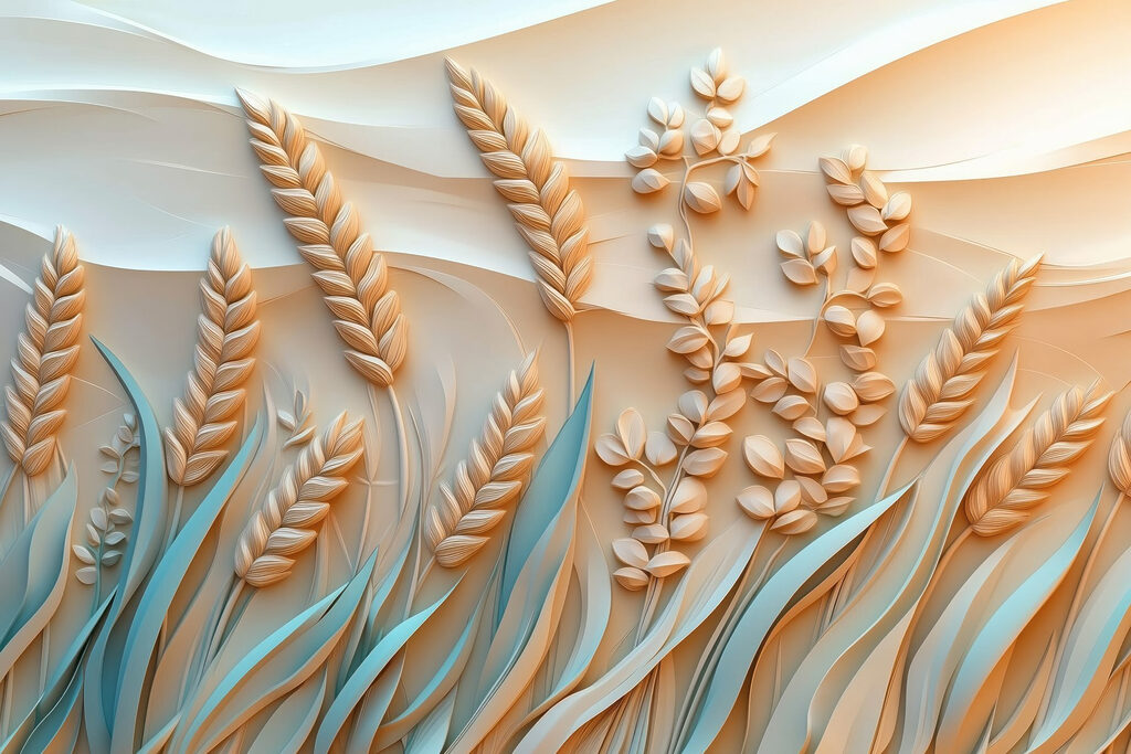 Wheat plants and leaves