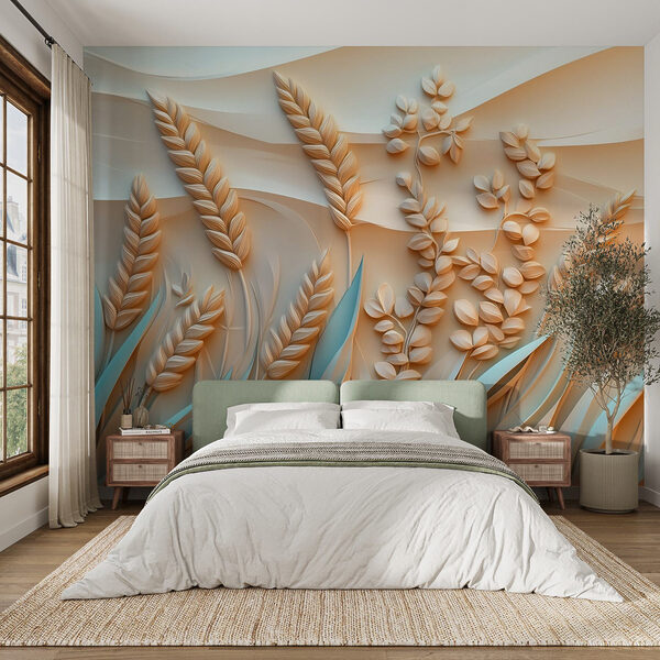 Wheat plants and leaves