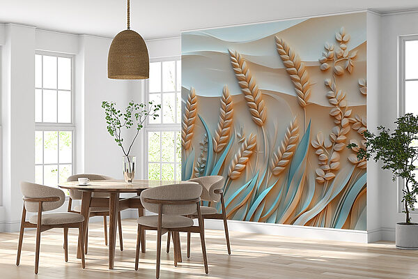 Wheat plants and leaves