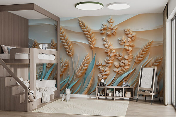 Wheat plants and leaves