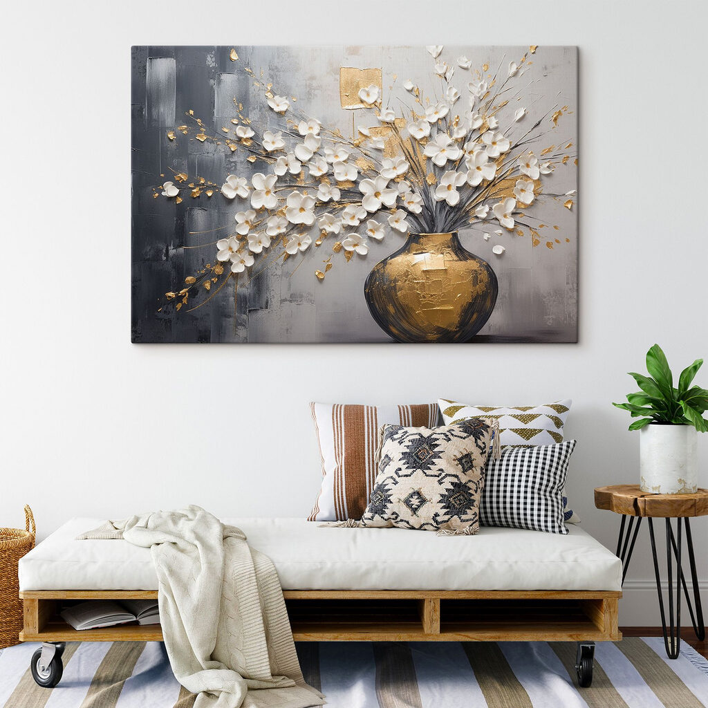 Painting of flowers in a vase Painting of flowers in a vase