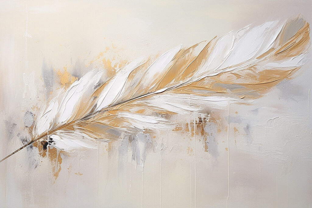 Delicate feather on a soft background Delicate feather on a soft background