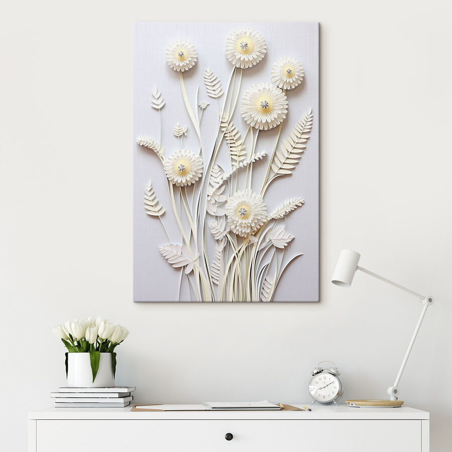 White paper cutout flowers White paper cutout flowers