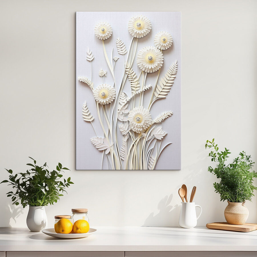 White paper cutout flowers White paper cutout flowers