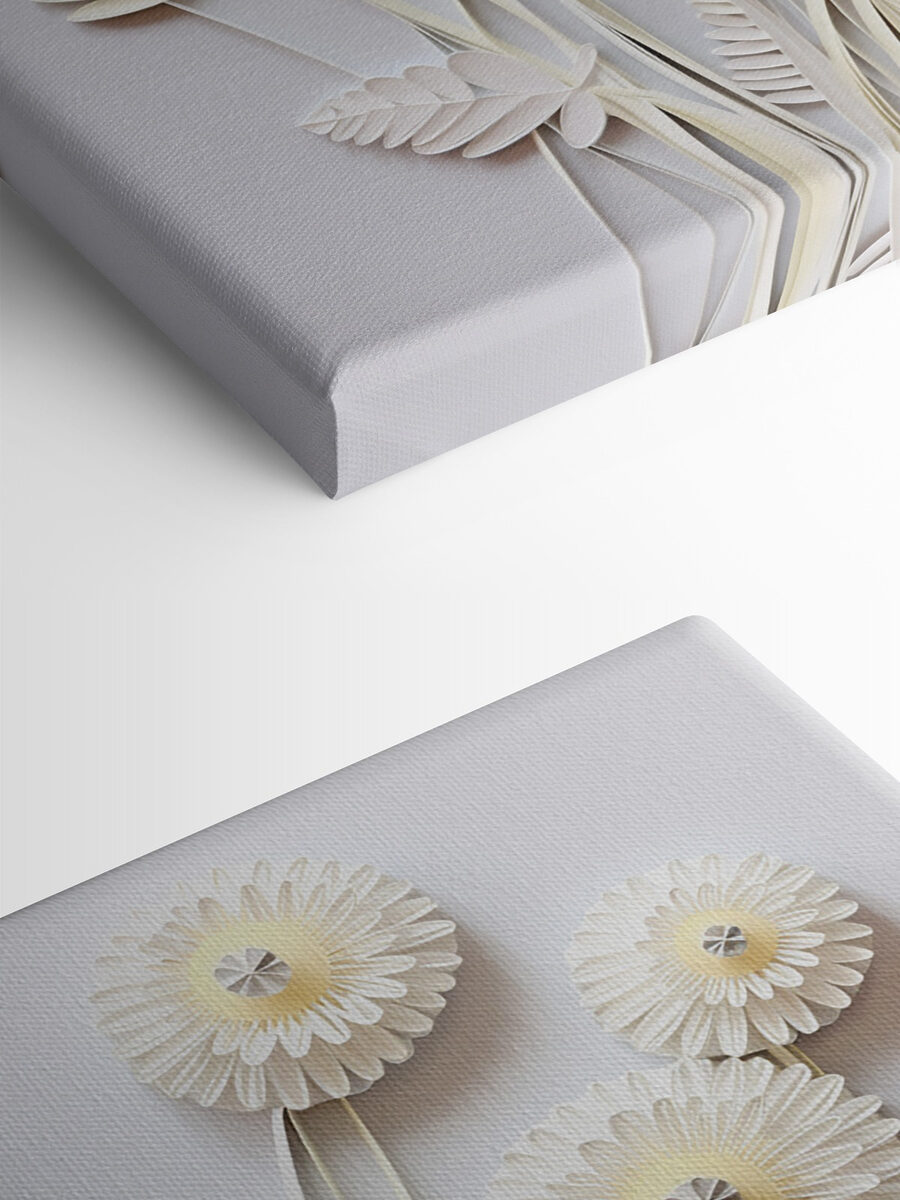 White paper cutout flowers White paper cutout flowers