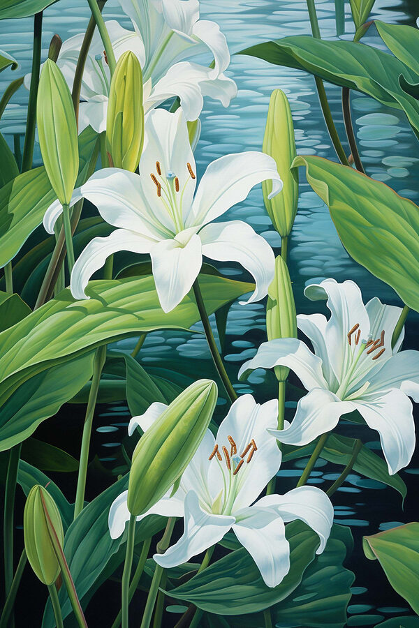 Delicate blooms on tranquil waters Delicate blooms on tranquil waters