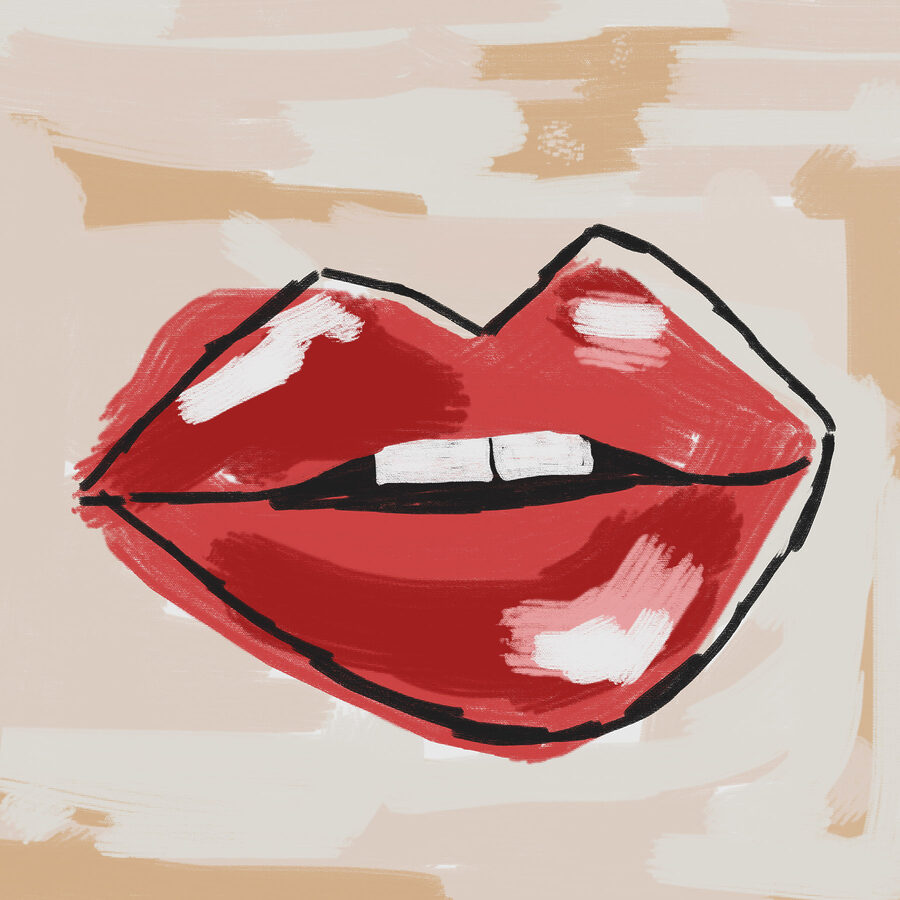 Drawing of a red lips Drawing of a red lips