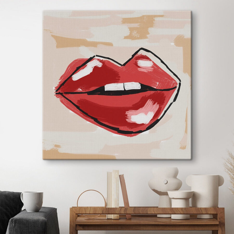 Drawing of a red lips Drawing of a red lips
