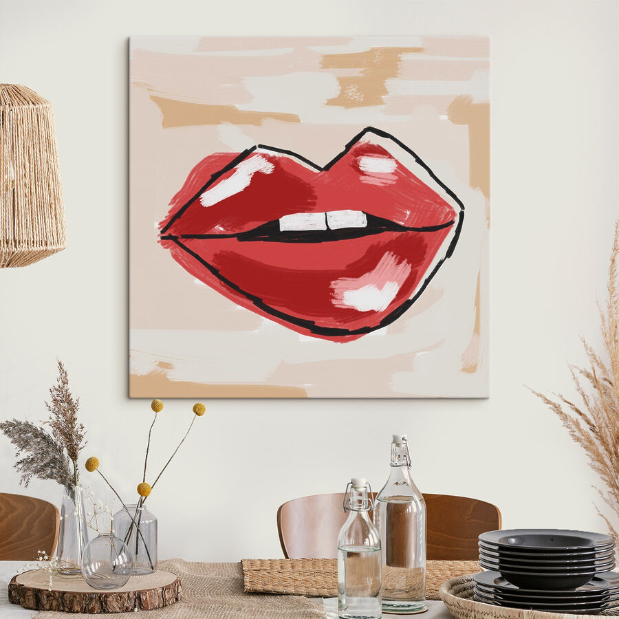 Drawing of a red lips Drawing of a red lips