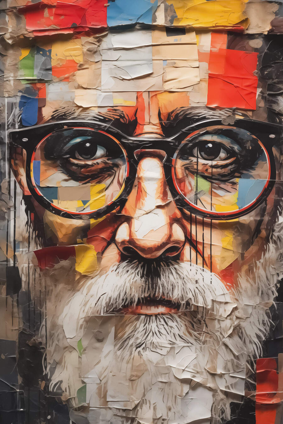 Poster of a man with glasses Poster of a man with glasses