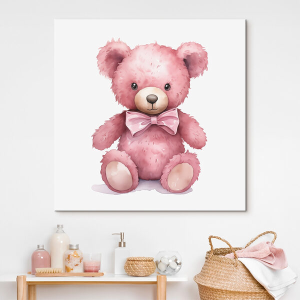 Pink teddy bear with a bow tie Pink teddy bear with a bow tie