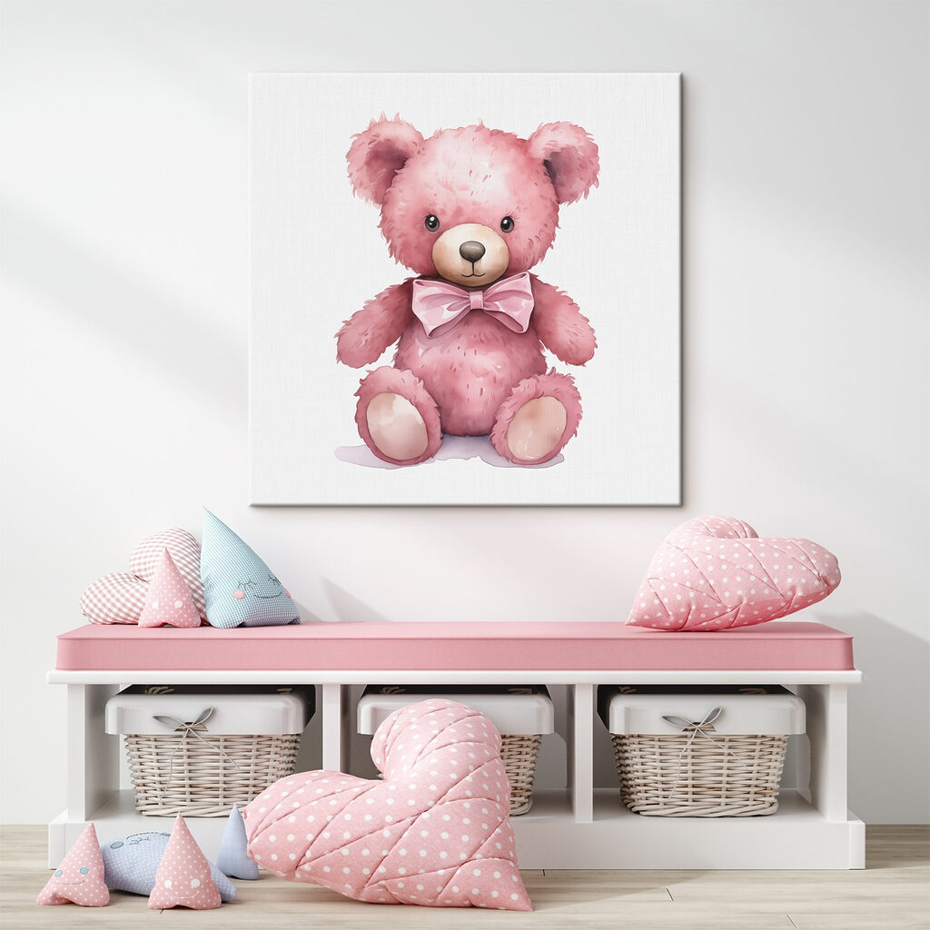 Pink teddy bear with a bow tie Pink teddy bear with a bow tie