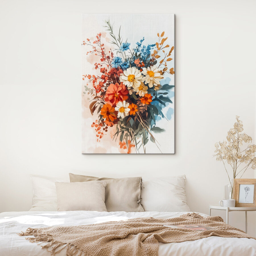 Painting of flowers in a vase Painting of flowers in a vase