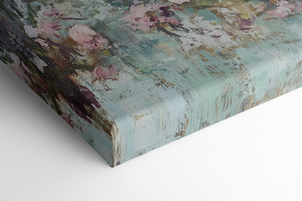 Painting of a woman smelling flowers