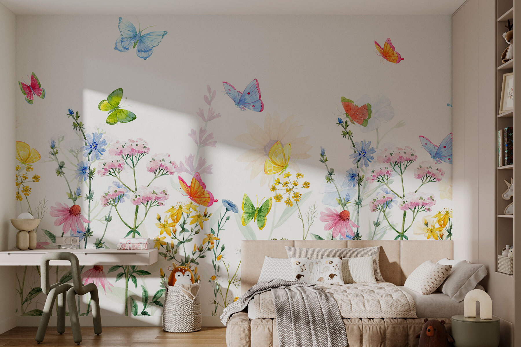 Painting of flowers and butterflies Painting of flowers and butterflies