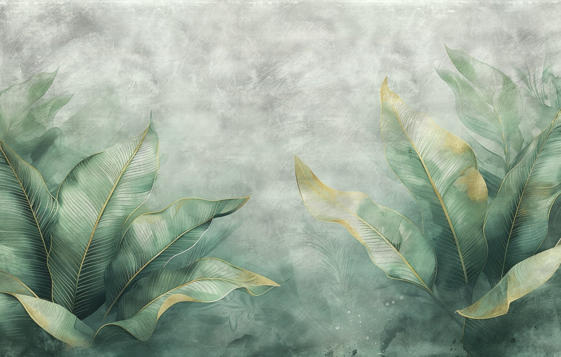 Serene green leaf arrangement backdrop