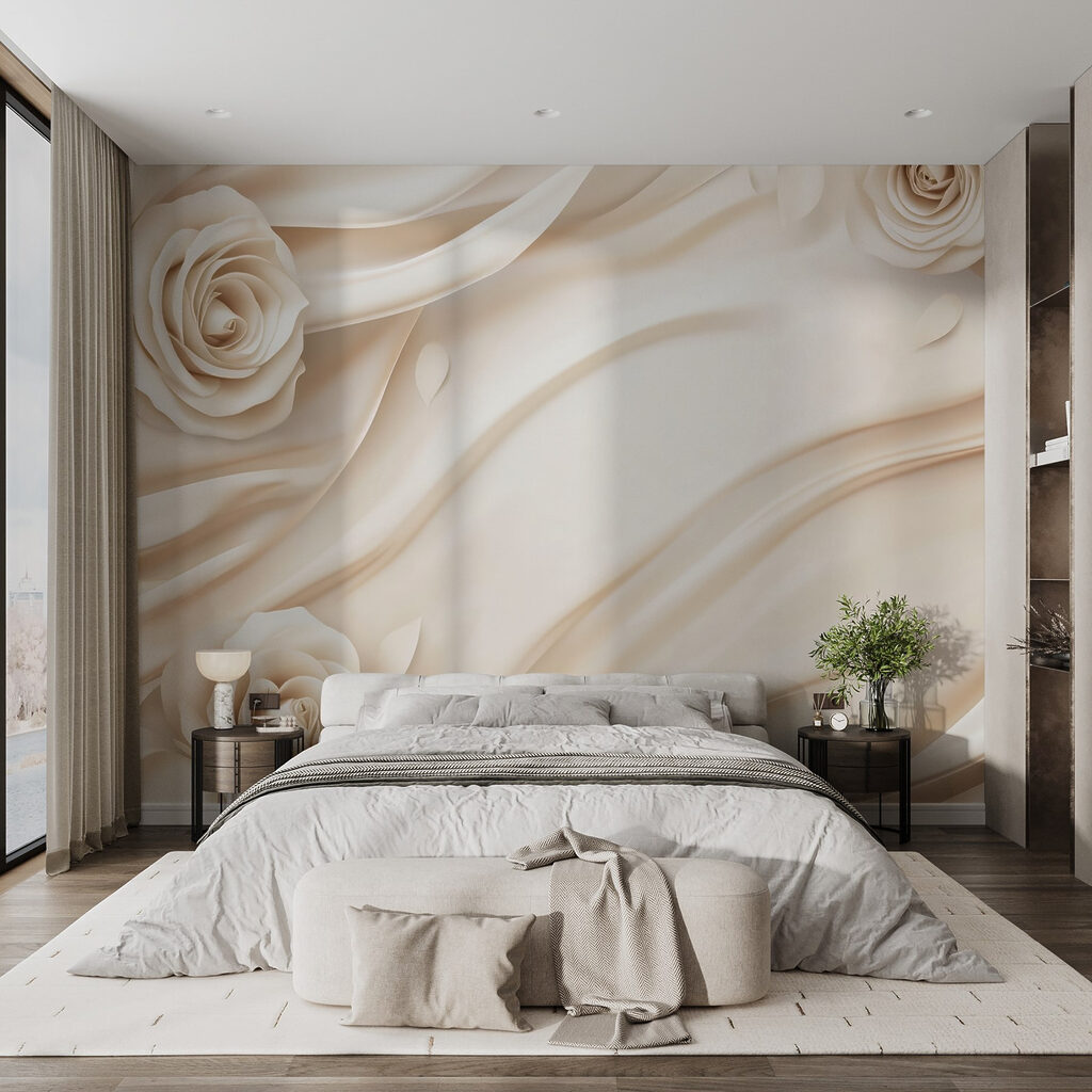 White roses on a white cloth