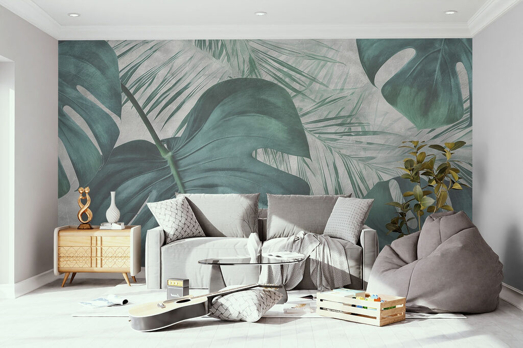 Lush green leaves in soft tones