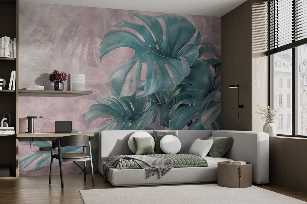 Lush greenery in soft hues