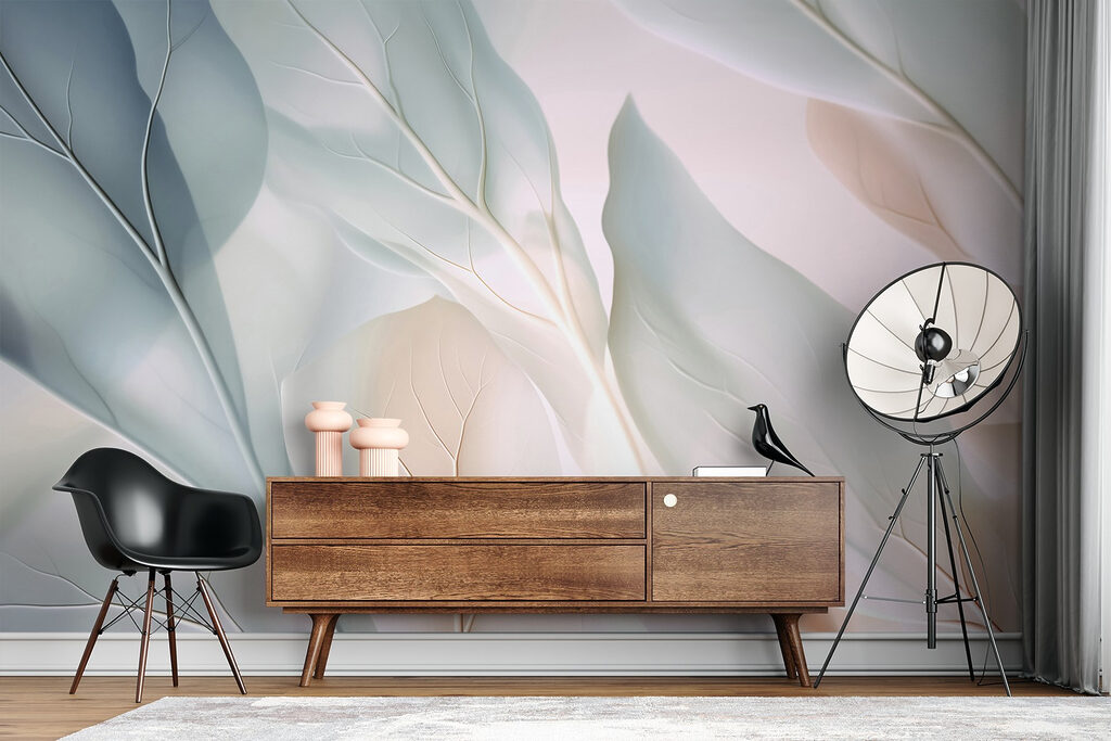 Delicate leaves in soft hues