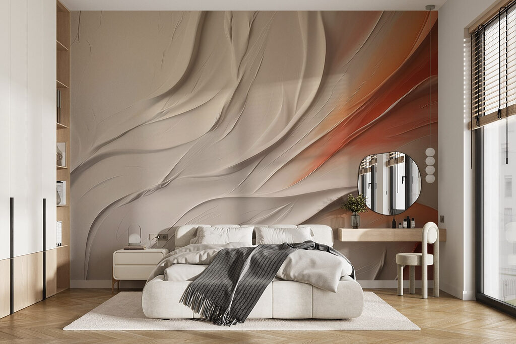 White and orange wavy lines