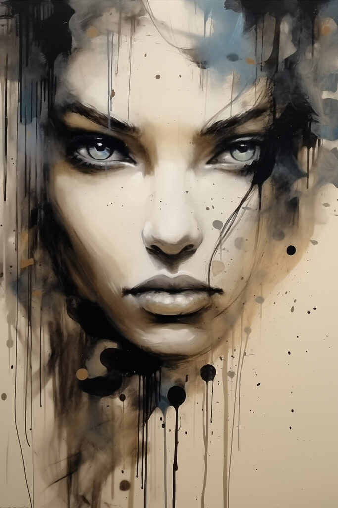 Painting of a woman's face