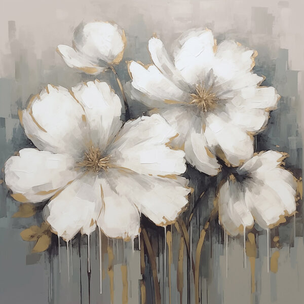 Painting of white flowers Painting of white flowers