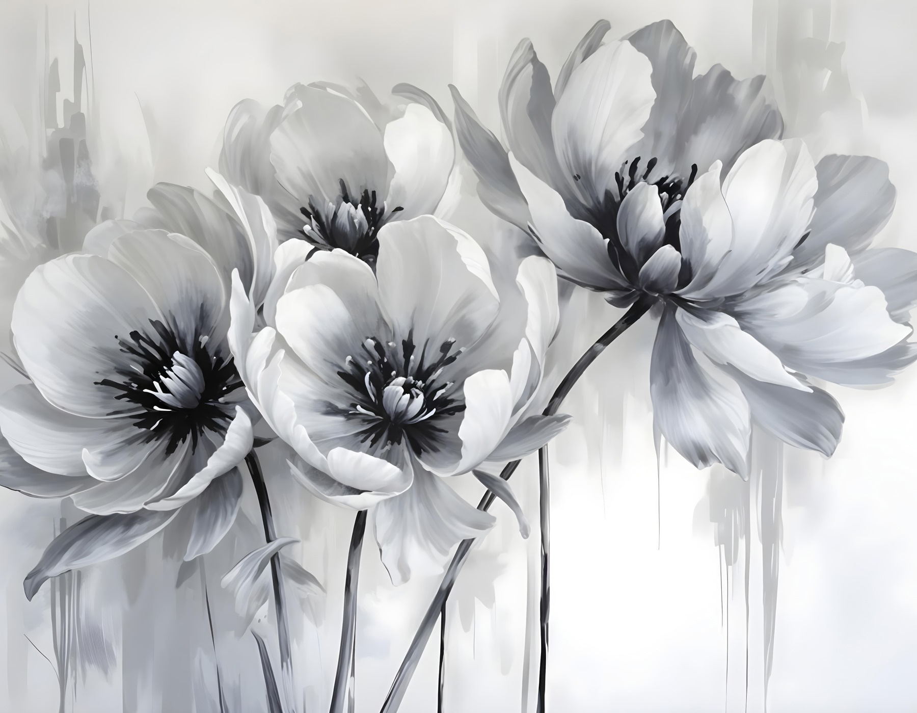 Group of flowers on a white background